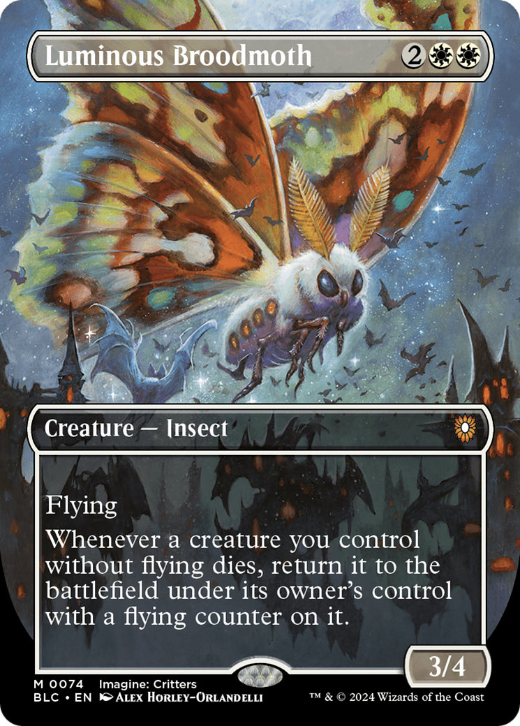 Luminous Broodmoth (Borderless) (BLC-074) - Bloomburrow Commander (Borderless) Foil