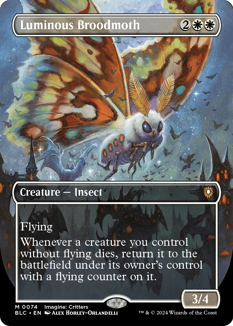 Luminous Broodmoth (Borderless) (BLC-074) - Bloomburrow Commander (Borderless)
