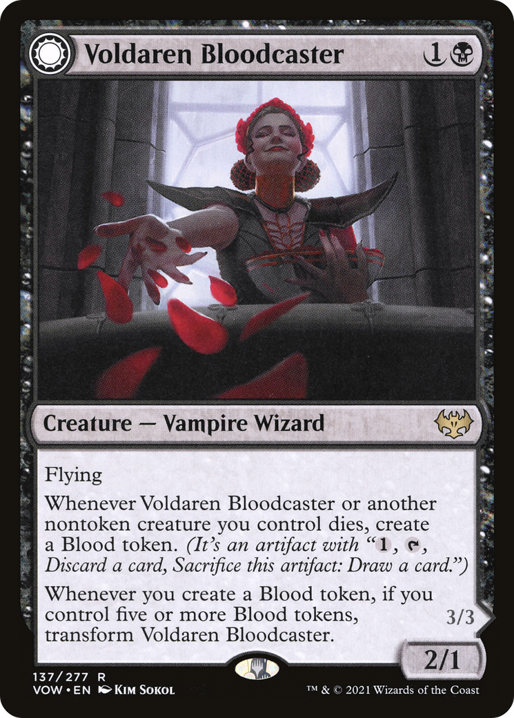 Voldaren Bloodcaster (VOW-137) - Innistrad: Crimson Vow: (Double Faced Transform) Foil