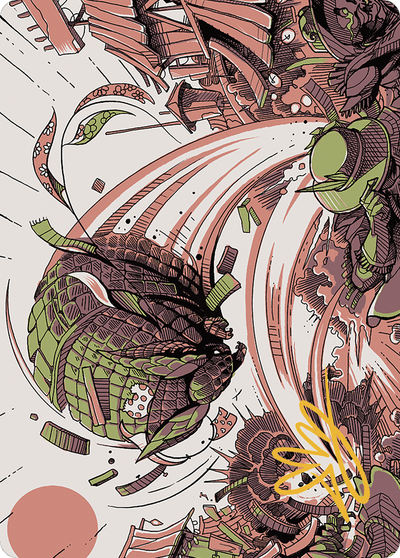 Savage Smash // Savage Smash (AOTJ-047) - Outlaws of Thunder Junction Art Series (Borderless) Foil