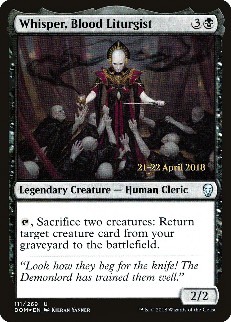 Whisper, Blood Liturgist (PRE-111) - Dominaria Promos Foil