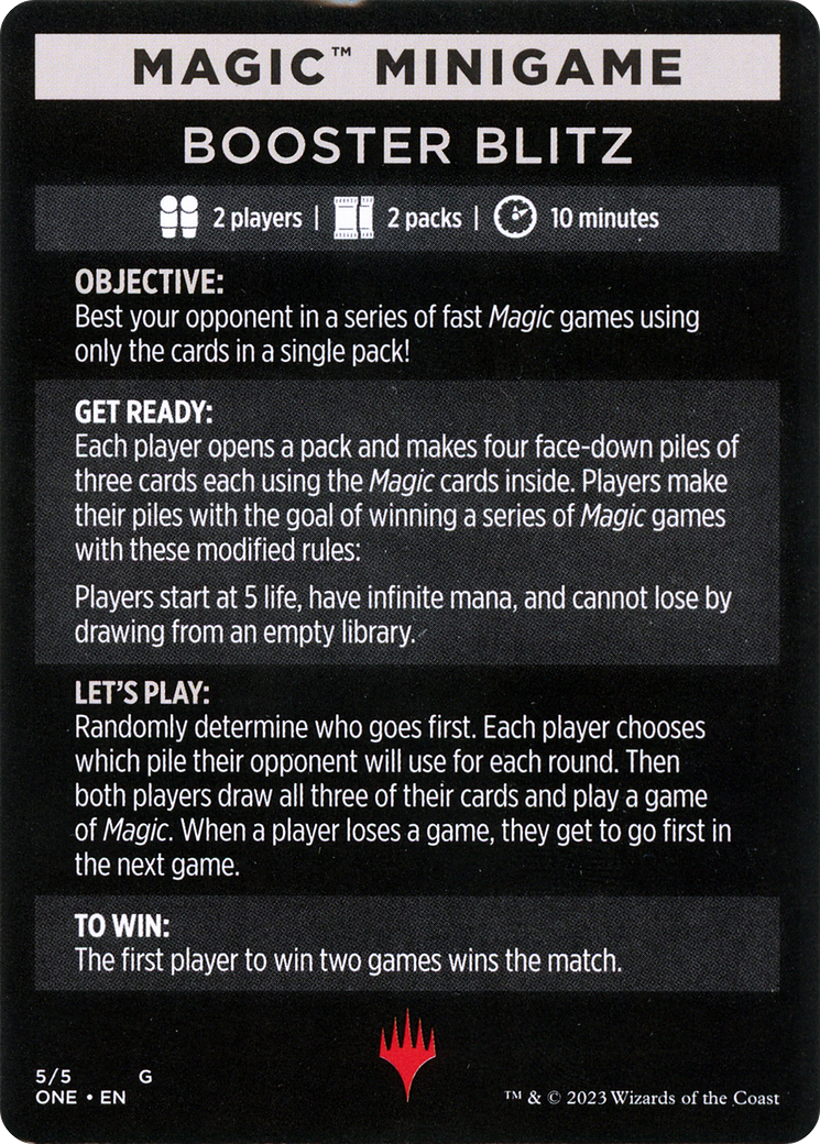 Booster Blitz (MONE-005) - Phyrexia: All Will Be One Minigames