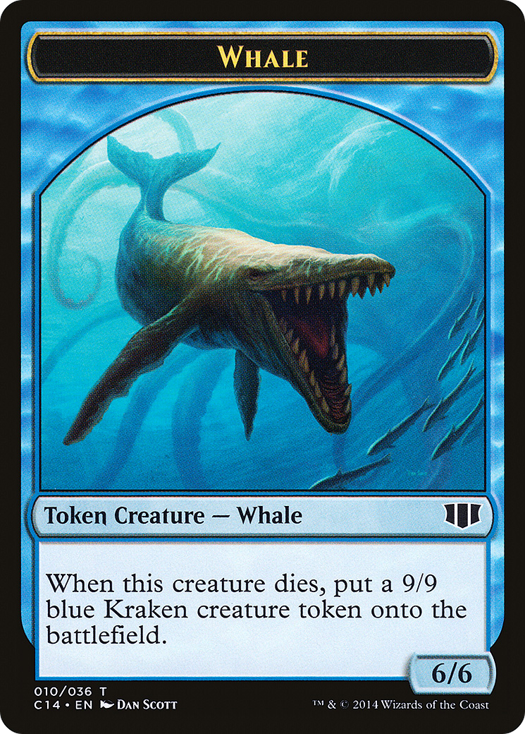 Whale // Zombie (Blue) Double-sided Token (C14-10 // 11) - Commander 2014 Tokens