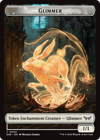 Glimmer // Spirit (0006) Double-Sided Token [Duskmourn: House of Horror Tokens]