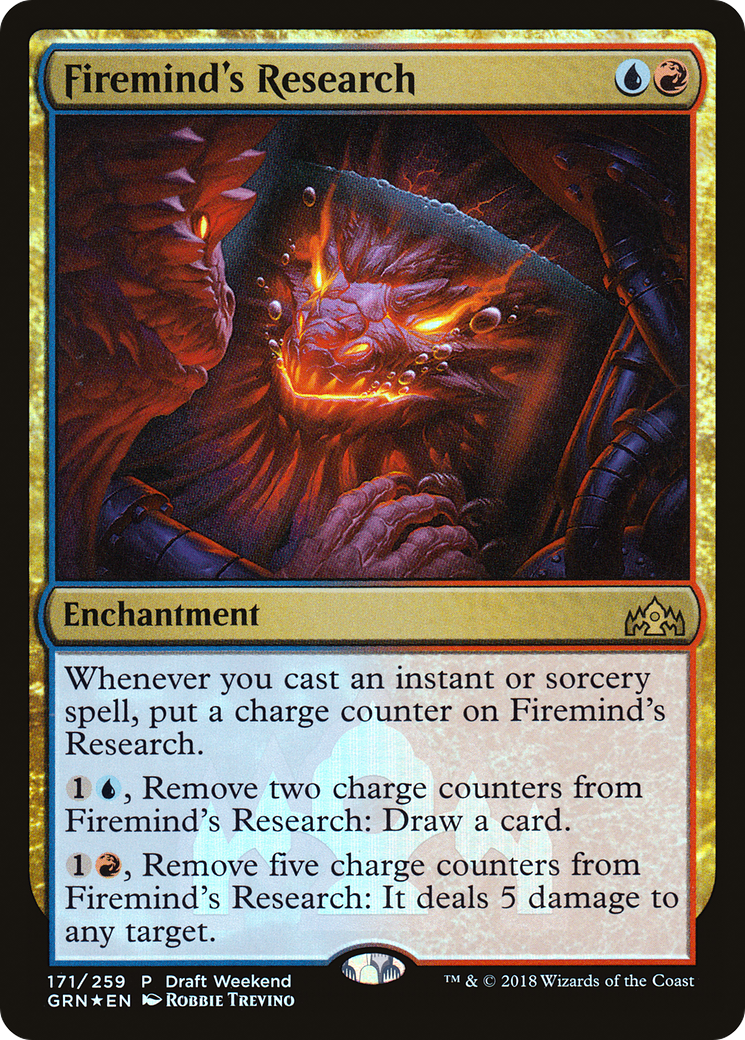 Firemind's Research (Draft Weekend) (LARP-171) - Guilds of Ravnica Promos Foil