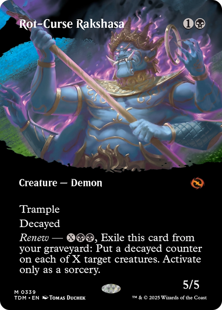 Rot-Curse Rakshasa (Borderless) (TDM-339) - Tarkir: Dragonstorm: (Showcase) (Borderless)