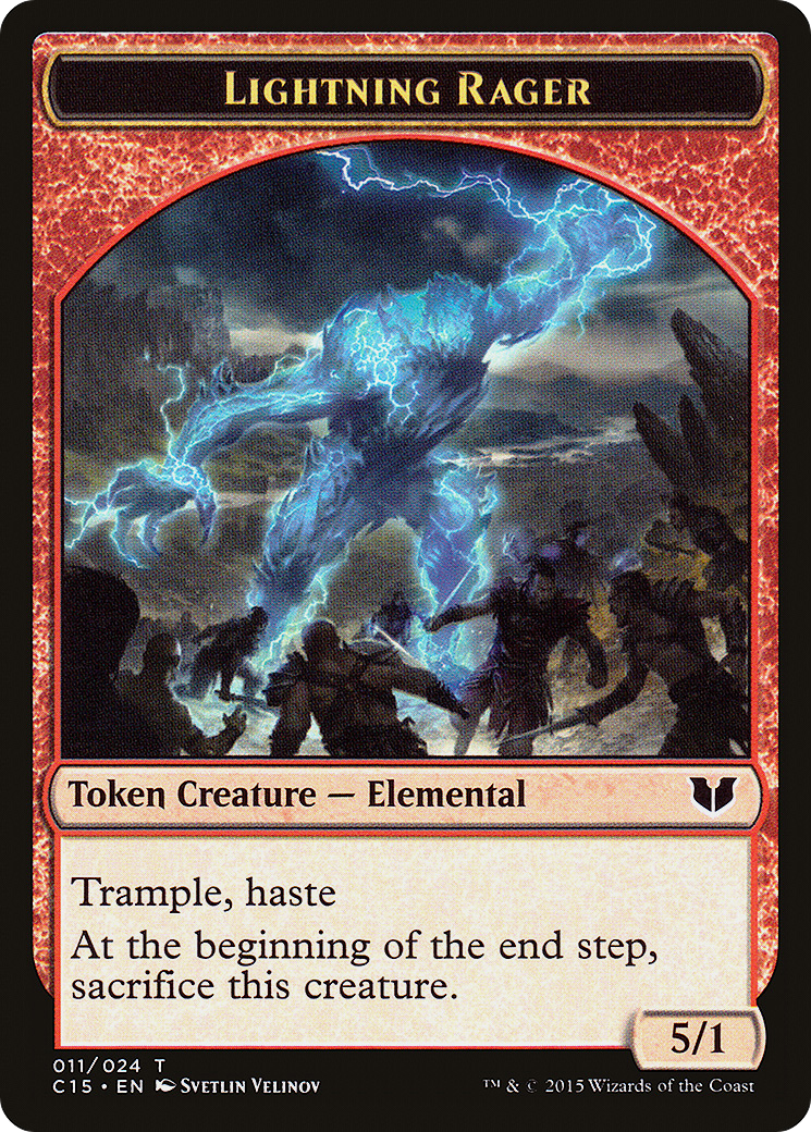 Lightning Rager // Lightning Rager Double-Sided Token (C15-11 // 11) - Commander 2015 Tokens