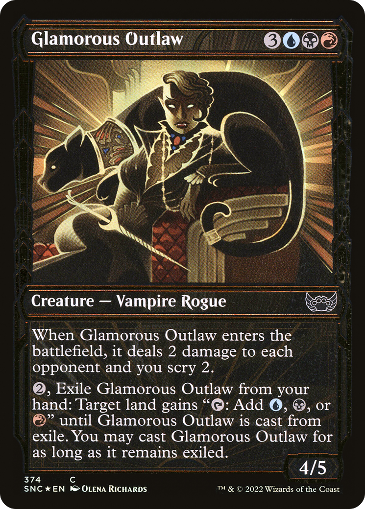 Glamorous Outlaw (Gilded Foil) (SNC-374) - Streets of New Capenna: (Showcase) Foil