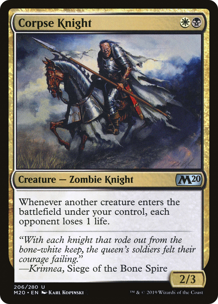 Corpse Knight (2/3 Misprint) (M20-206) - Core Set 2020