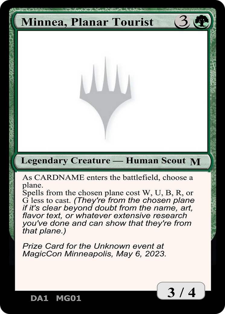 Minnea, Planar Tourist (UNK-MG01) - Unknown Event