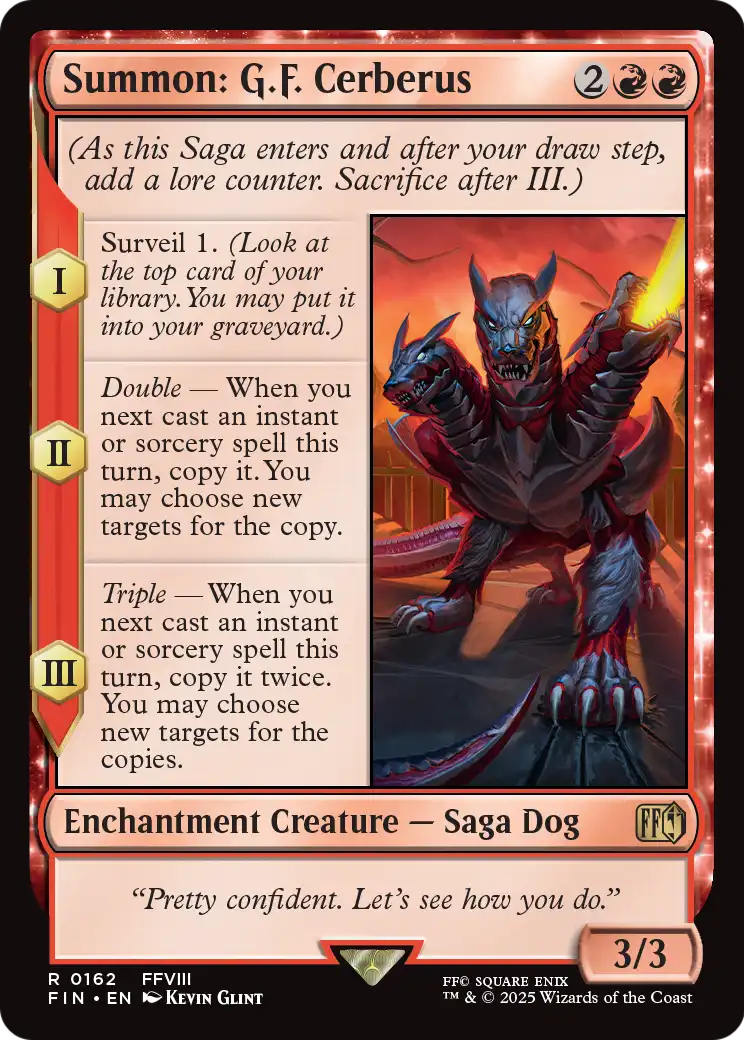 Summon: G.F. Cerberus (FIN-162) - FINAL FANTASY: (enchantment) Foil