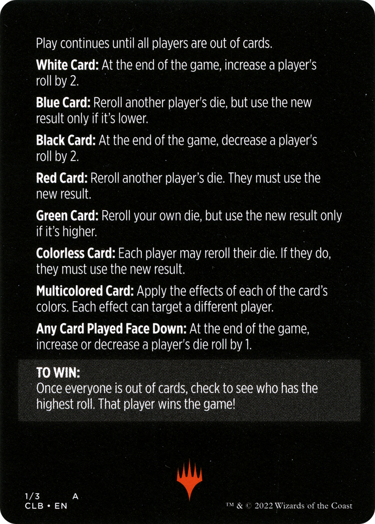 Roll for Initiative // Roll for Initiative (cont'd) (MCLB-001) - Commander Legends: Battle for Baldur's Gate Minigames