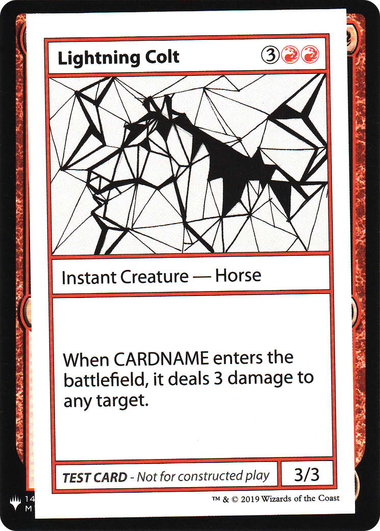 Lightning Colt (CMB1-) - Mystery Booster Playtest Cards 2019