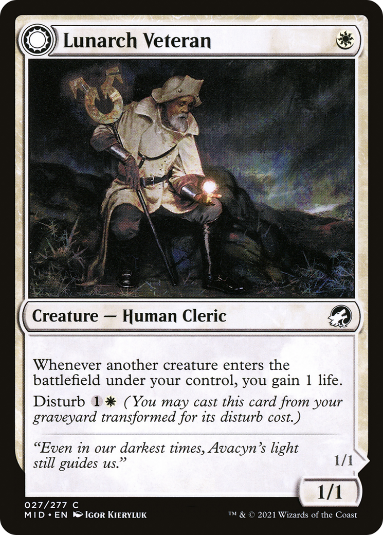 Lunarch Veteran (MID-027) - Innistrad: Midnight Hunt: (Double Faced Transform)