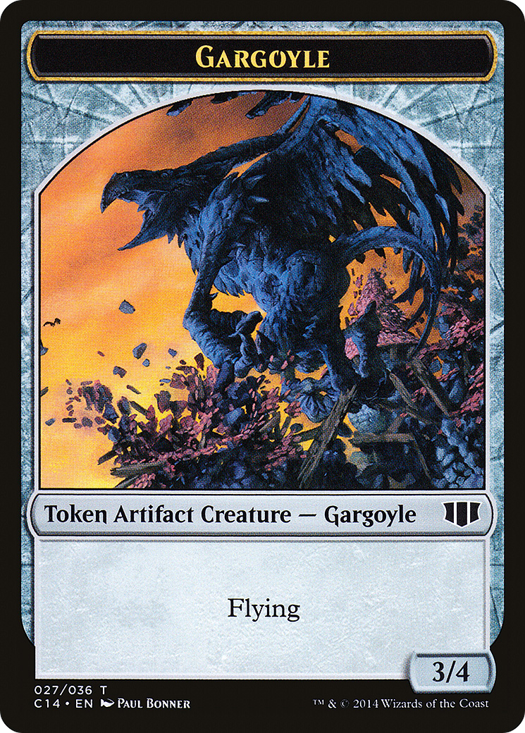 Gargoyle // Elf Warrior Double-sided Token (C14-27 // 24) - Commander 2014 Tokens