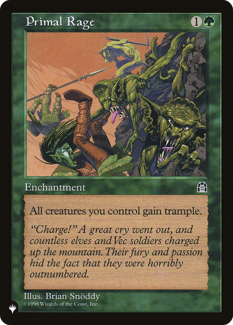 Primal Rage (LIST-) - The List