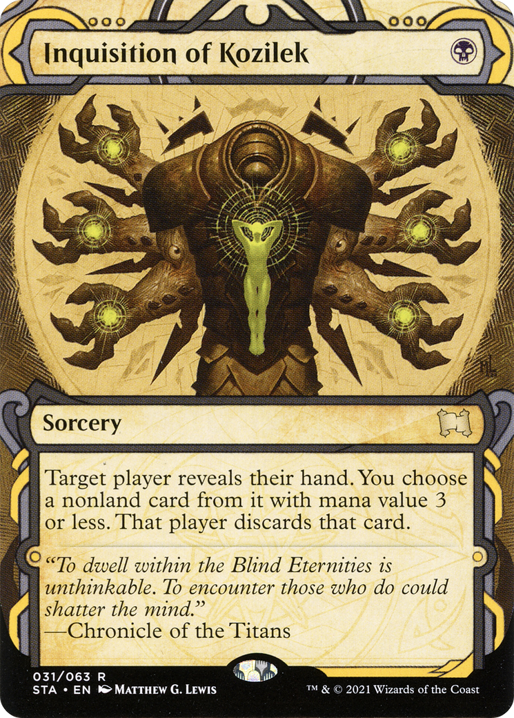 Inquisition of Kozilek (STA-031) - Strixhaven Mystical Archive: (Showcase) (Borderless) Etched Foil