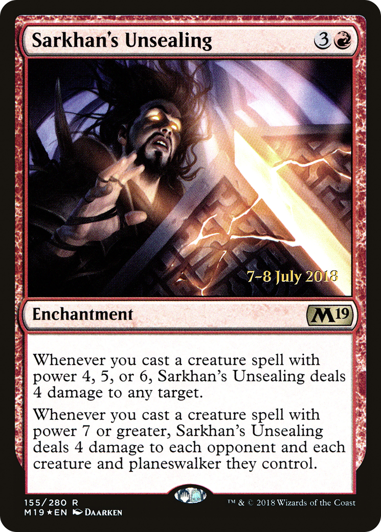 Sarkhan's Unsealing (PRE-155) - Core Set 2019 Promos Foil