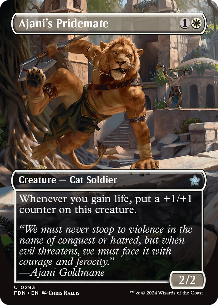 Ajani's Pridemate (Borderless) (FDN-293) - Foundations (Borderless) Foil