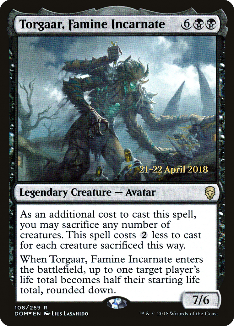 Torgaar, Famine Incarnate (PRE-108) - Dominaria Promos Foil