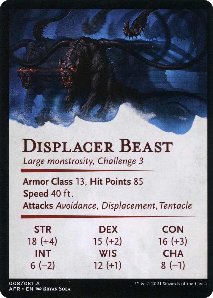 Displacer Beast // Displacer Beast (AAFR-008) - Adventures in the Forgotten Realms Art Series (Borderless) Foil
