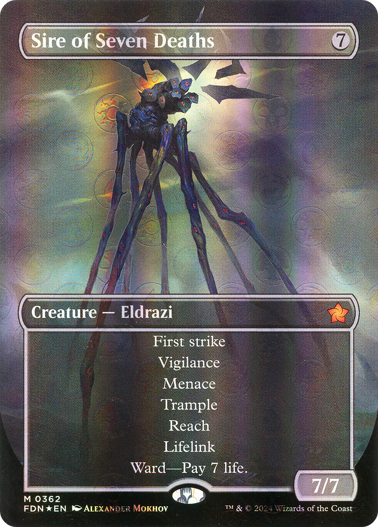 Sire of Seven Deaths (Borderless) (Mana Foil) (FDN-362) - Foundations (Borderless) Foil