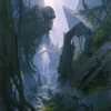 Swamp // Swamp (AZNR-014) - Zendikar Rising Art Series (Borderless)