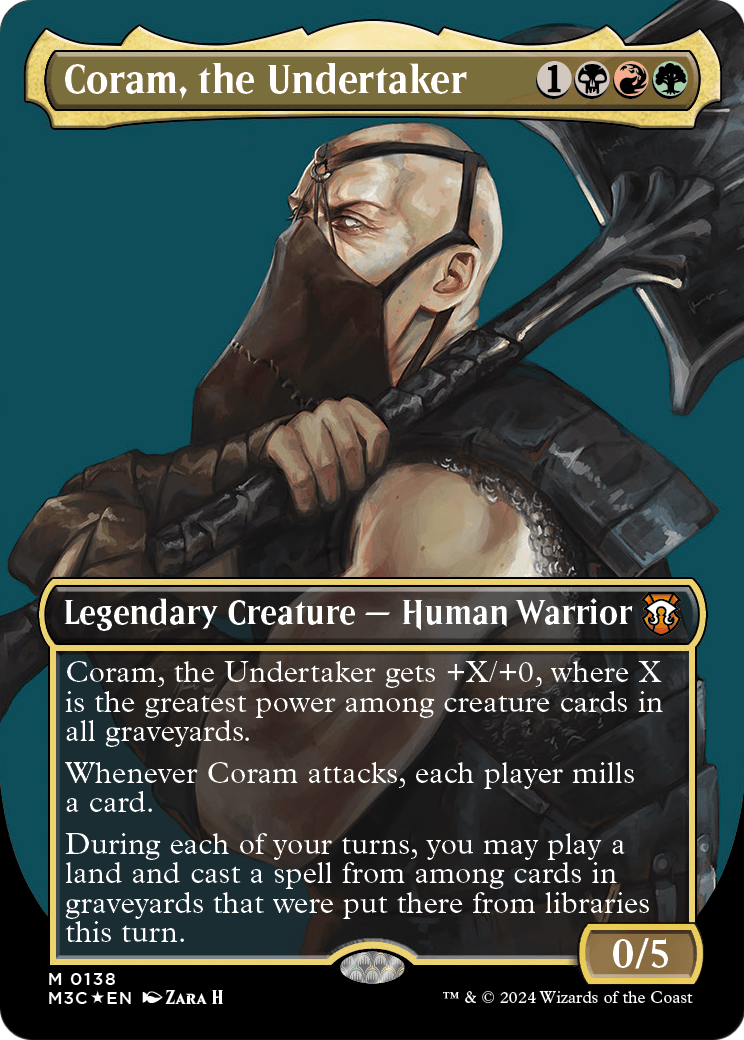 Coram, the Undertaker (Borderless) (Ripple Foil) (M3C-138) - Modern Horizons 3 Commander (Borderless) Foil