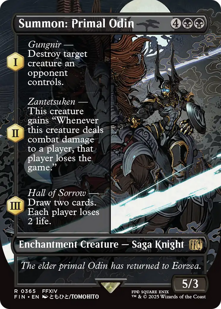 Summon: Primal Odin (Borderless) (FIN-365) - FINAL FANTASY: (enchantment) (Borderless) Foil