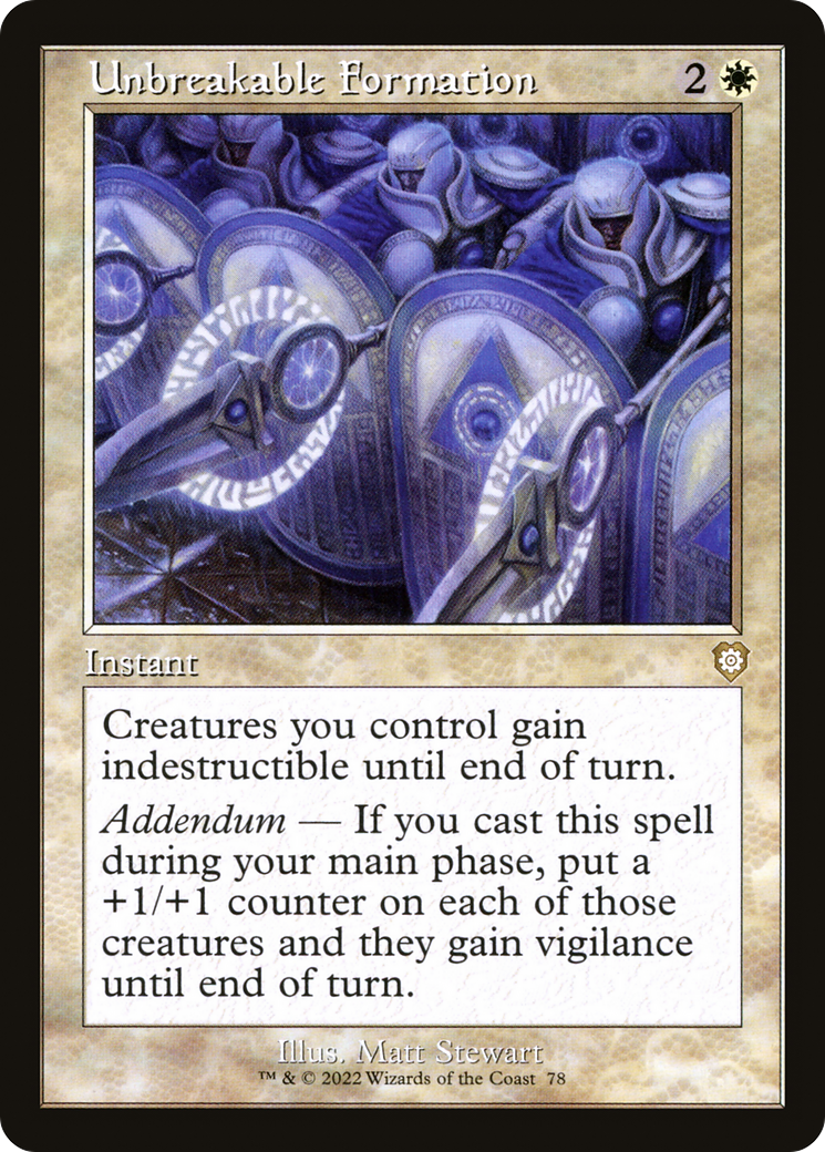Unbreakable Formation (Retro Frame) (BRC-078) - The Brothers' War Commander