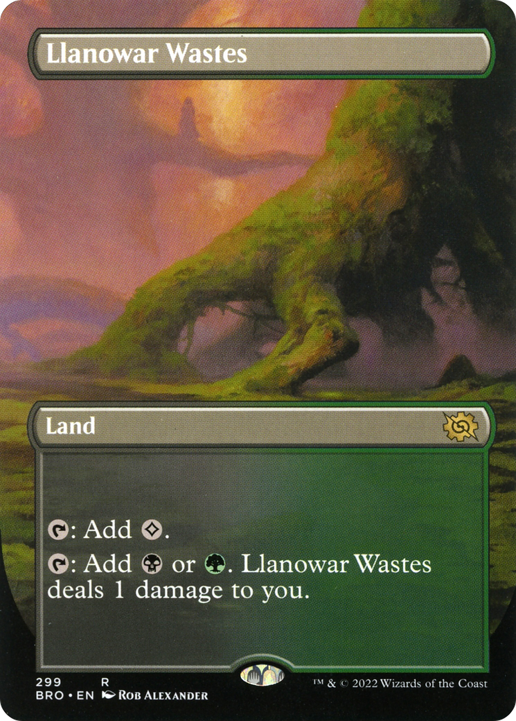 Llanowar Wastes (Borderless) (BRO-299) - The Brothers' War (Borderless) Foil