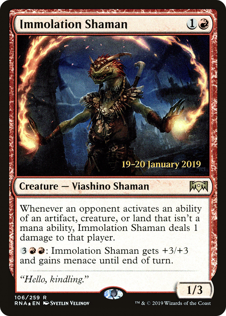 Immolation Shaman (PRE-106) - Ravnica Allegiance Promos Foil