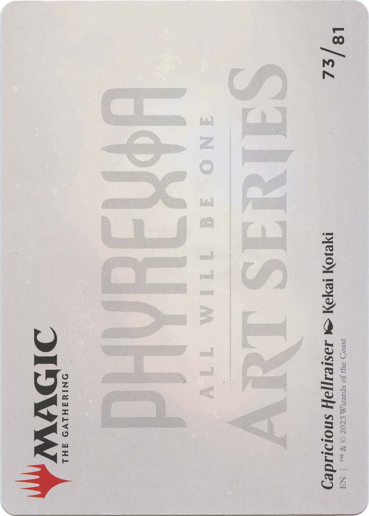 Capricious Hellraiser // Capricious Hellraiser (AONE-073) - Phyrexia: All Will Be One Art Series (Borderless) Foil
