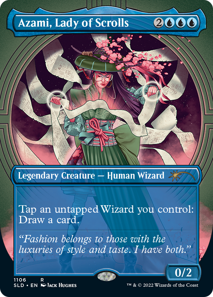 Azami, Lady of Scrolls (Borderless) (SLD-1106) - Secret Lair Drop (Borderless) Foil