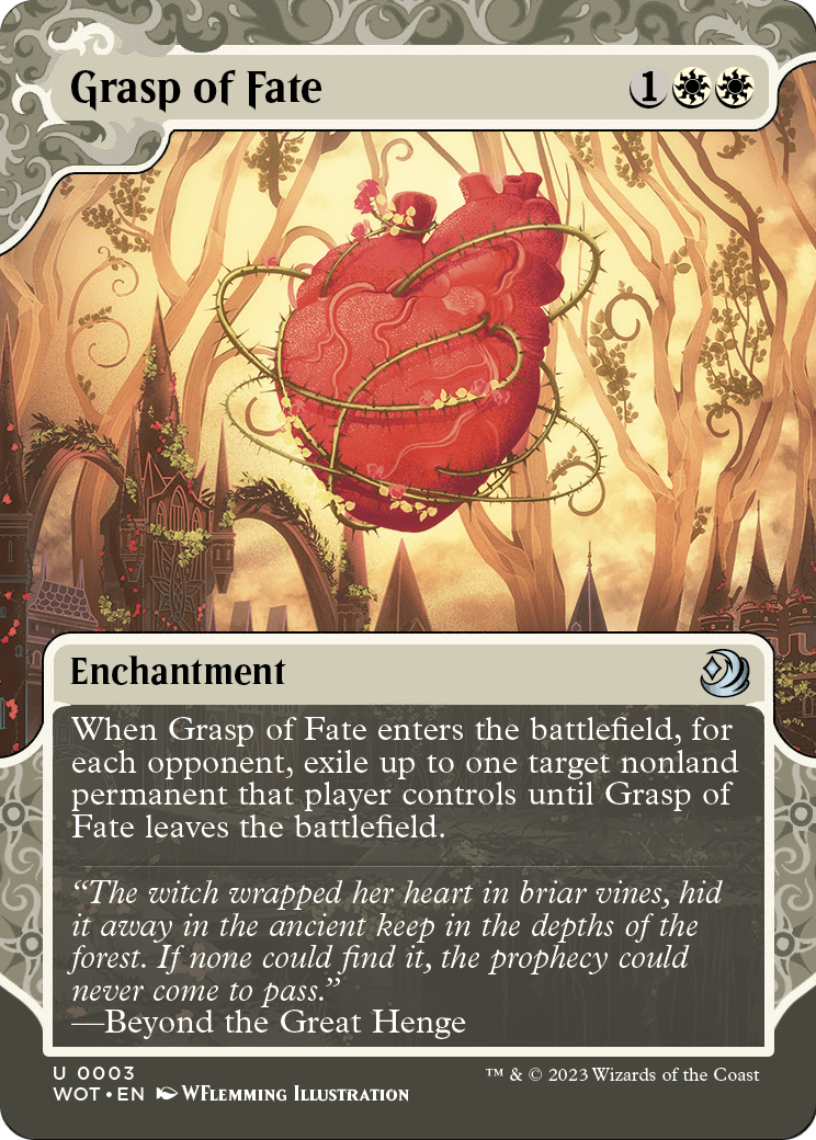 Grasp of Fate (WOT-003) - Wilds of Eldraine: Enchanting Tales: (Showcase) (Borderless) Foil