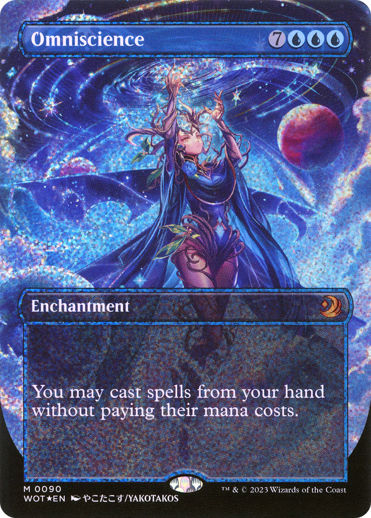 Omniscience (Anime Borderless) (Confetti Foil) (WOT-090) - Wilds of Eldraine: Enchanting Tales (Borderless) Foil