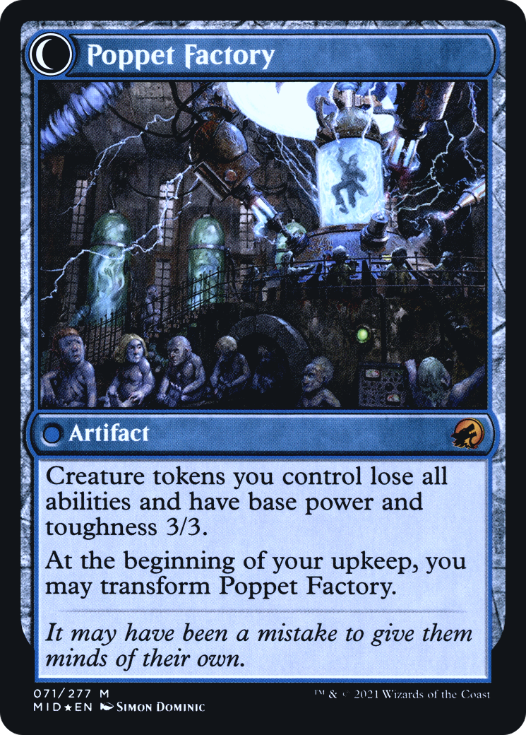 Poppet Stitcher (PRE-071) - Innistrad: Midnight Hunt Promos: (Double Faced Transform) Foil