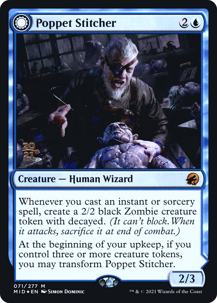 Poppet Stitcher (PRE-071) - Innistrad: Midnight Hunt Promos: (Double Faced Transform) Foil