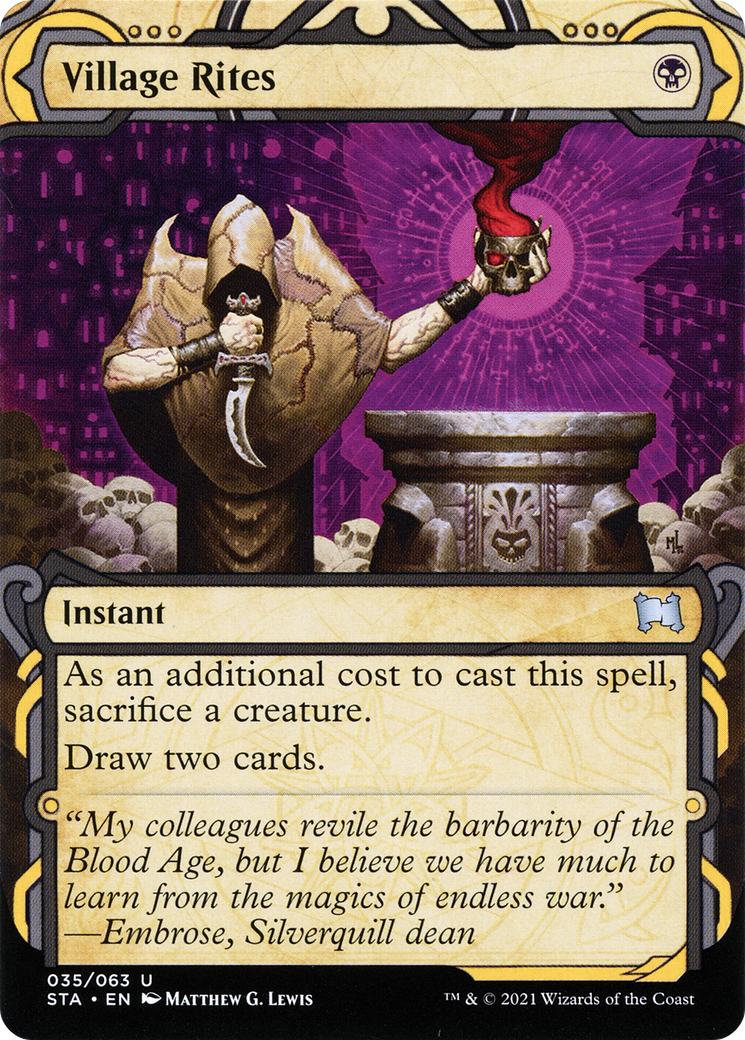 Village Rites (STA-035) - Strixhaven Mystical Archive: (Showcase) (Borderless) Foil