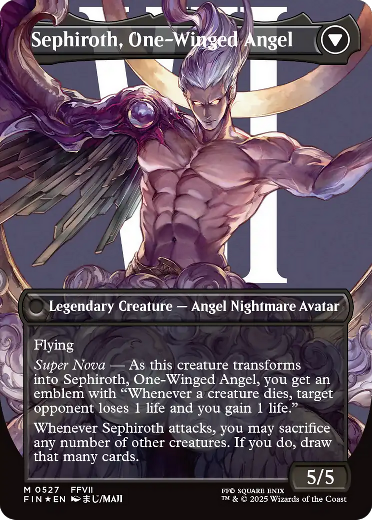 Sephiroth, Fabled SOLDIER (Borderless) (Surge Foil) (FIN-527) - FINAL FANTASY (Borderless) Foil