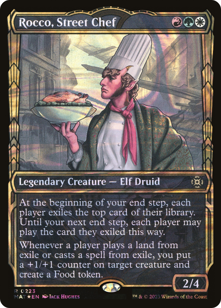 Rocco, Street Chef (Halo Foil) (MAT-223) - March of the Machine: The Aftermath: (Showcase) Foil