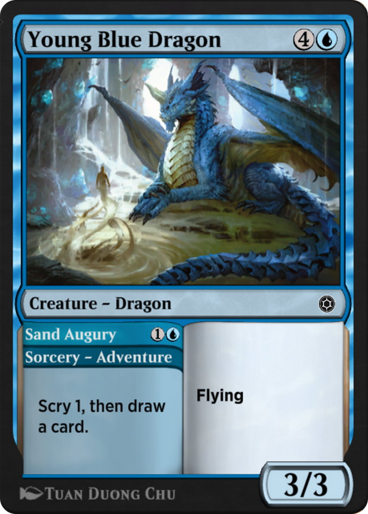Young Blue Dragon // Sand Augury (HBG-138) - Alchemy Horizons: Baldur's Gate