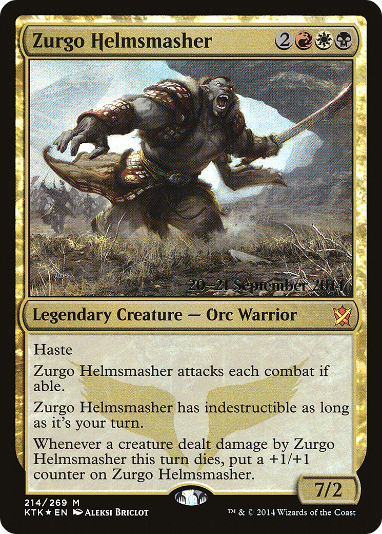 Zurgo Helmsmasher (PRE-214) - Khans of Tarkir Promos Foil