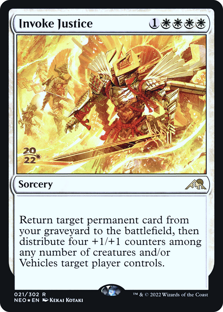 Invoke Justice (PRE-021) - Kamigawa: Neon Dynasty Promos Foil