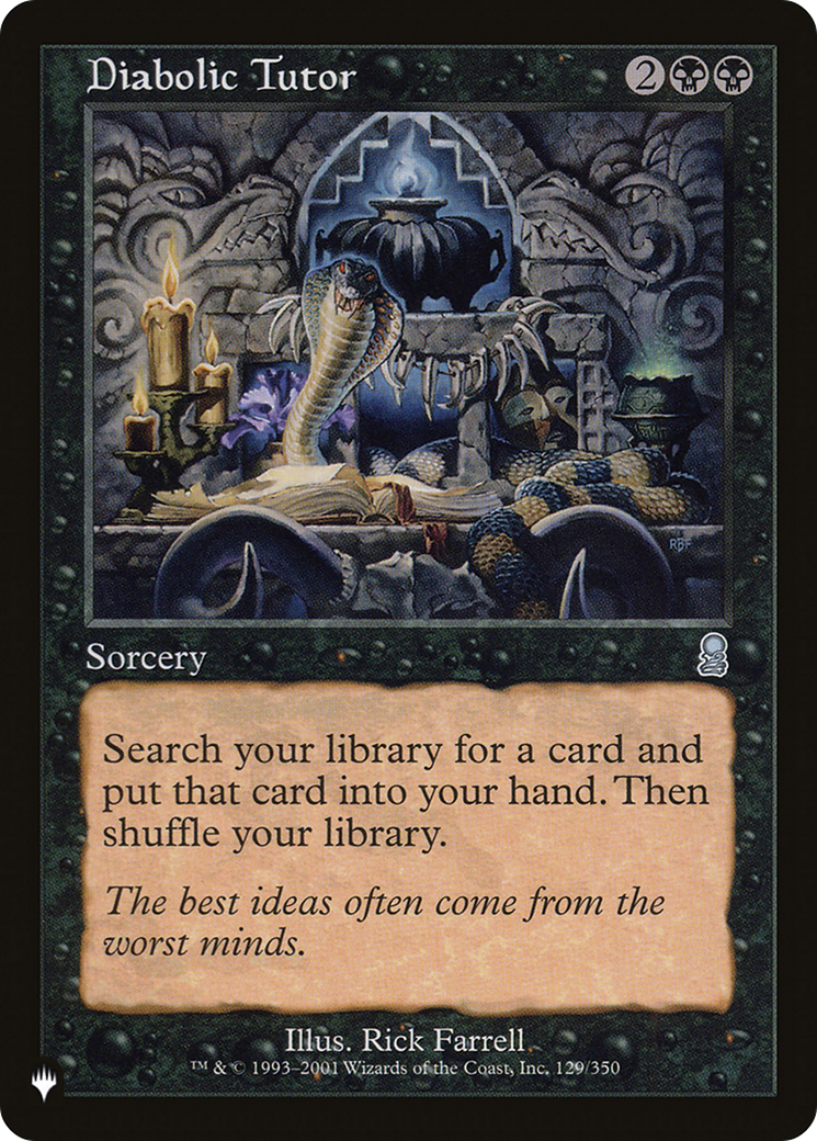 Diabolic Tutor (LIST-129/350) - The List