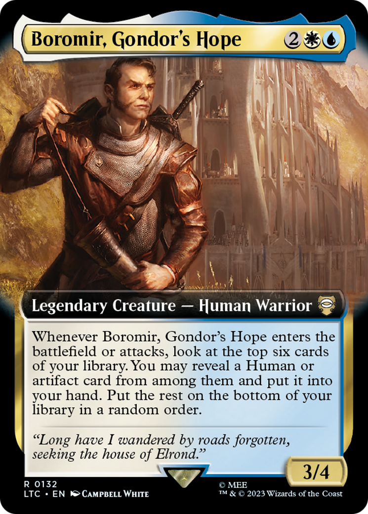 Boromir, Gondor's Hope (Extended Art) (LTC-132) - Tales of Middle-earth Commander: (Extended Art)