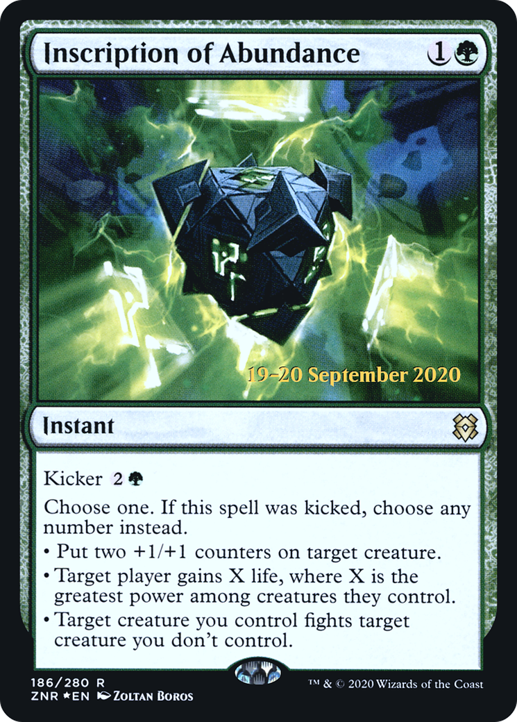Inscription of Abundance (PRE-186) - Zendikar Rising Promos Foil