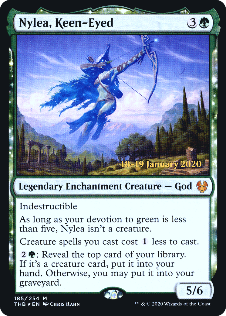 Nylea, Keen-Eyed (PRE-185) - Theros Beyond Death Promos: (enchantment) Foil