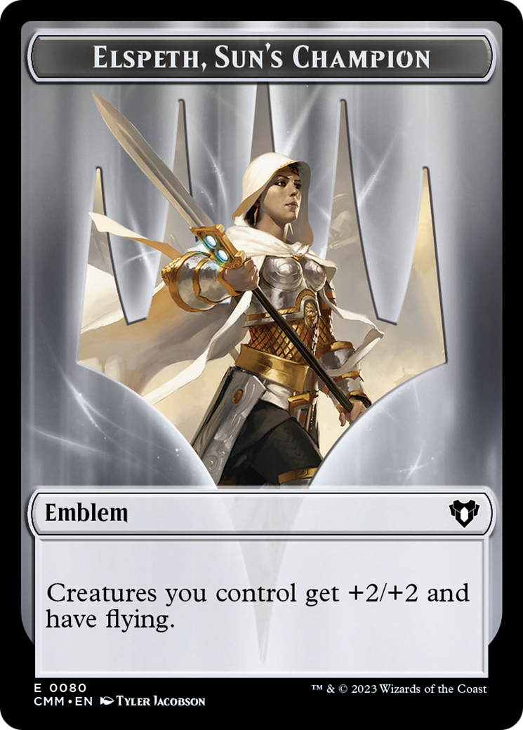 Elspeth, Sun's Champion Emblem (TCMM-080) - Commander Masters Tokens Foil