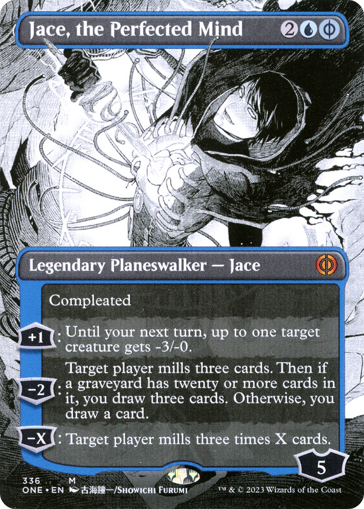 Jace, the Perfected Mind (Borderless) (ONE-336) - Phyrexia: All Will Be One: (Showcase) (Borderless)